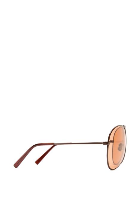 metal aviator sunglasses unisex brown and orange ACNE STUDIOS | C30063BOD